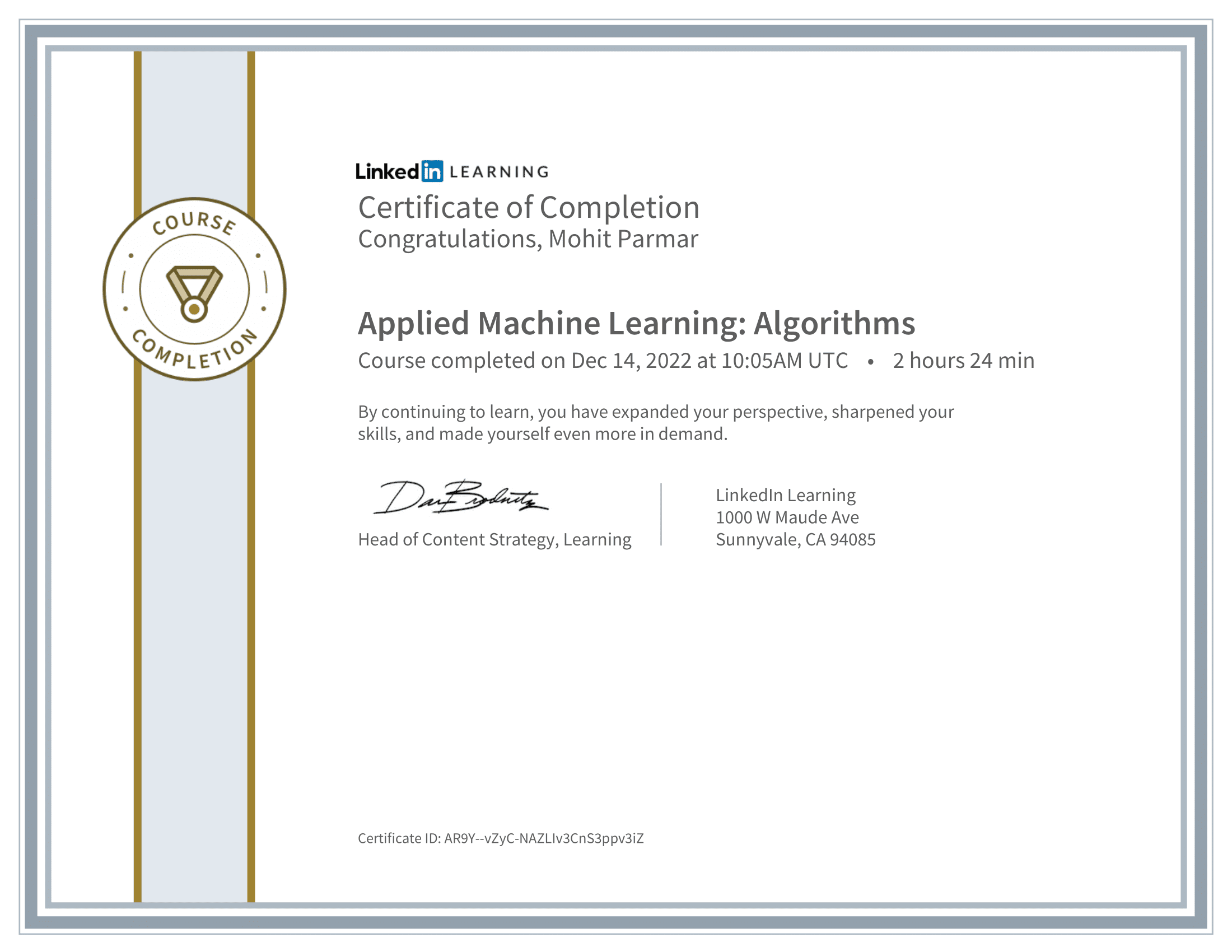 Applied Machine Learning Algorithm