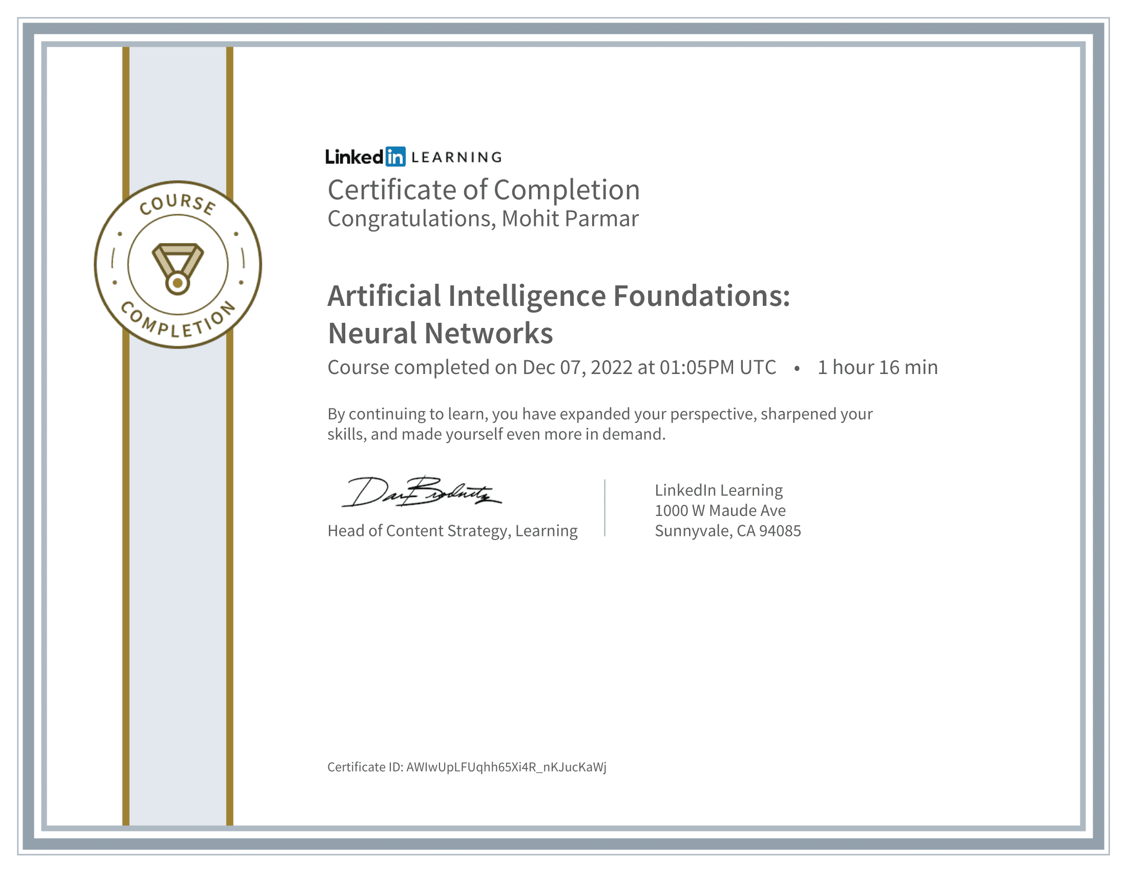 Artificial Intelligence Foundation Neural Networks