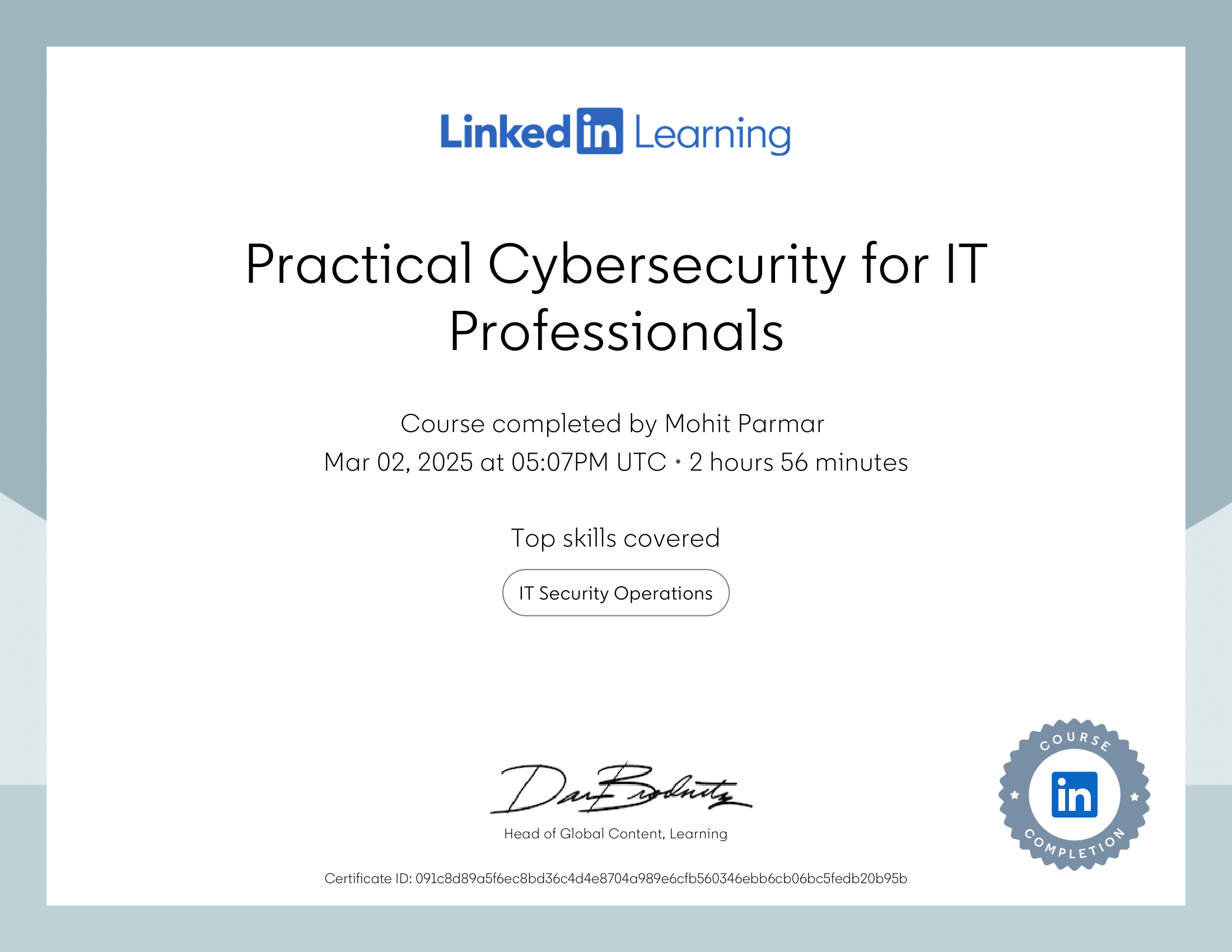 Practical Cybersecurity for IT Professionals